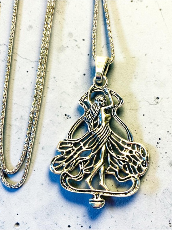 Alaska wild Rose designs Jewelry - Silver Dancing Goddess Pendant Necklace Elegant Women's Jewelry. Handmade.